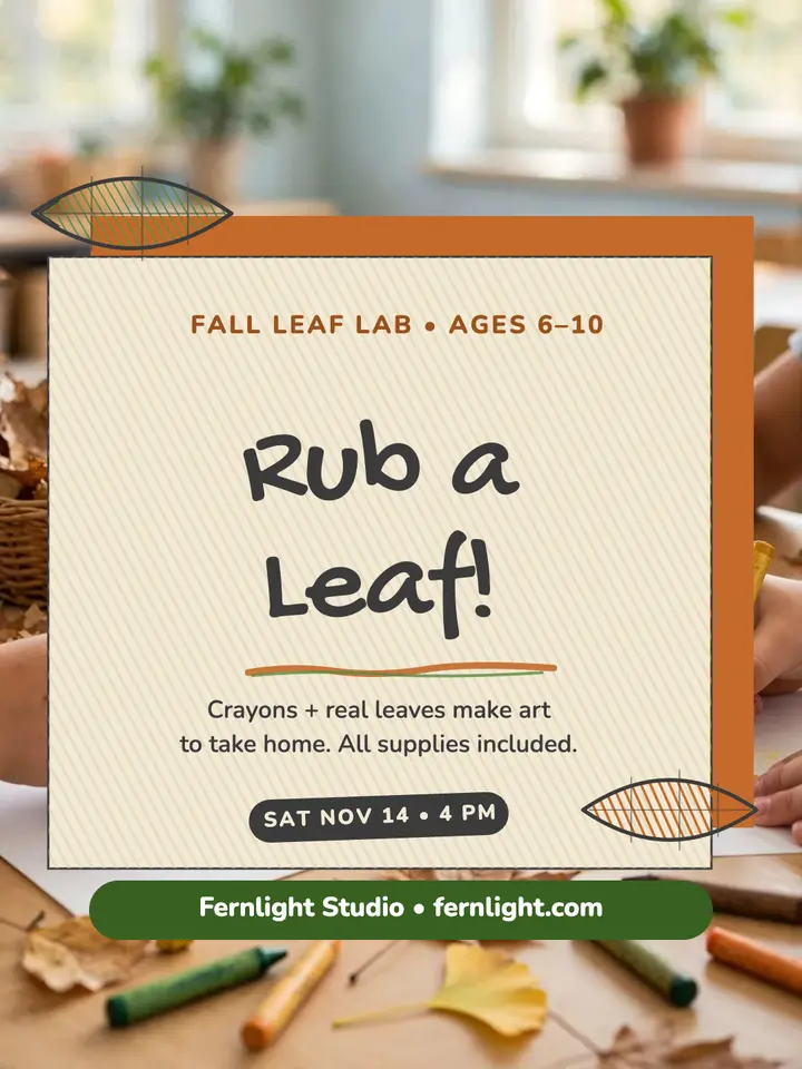 Fernlight leaf rubbing class post: leaf rubbing class post template