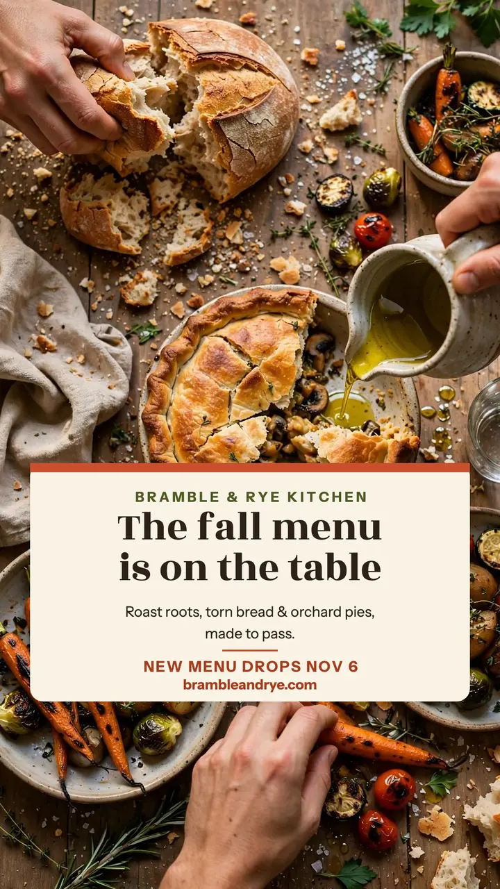 Bramble and Rye fall menu feast story template