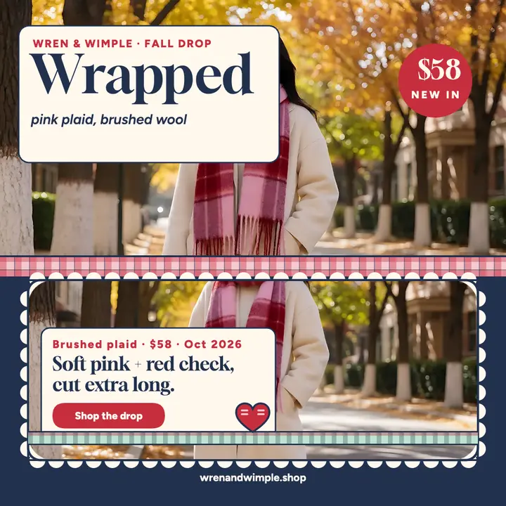 Wren and Wimple fall plaid scarf post template