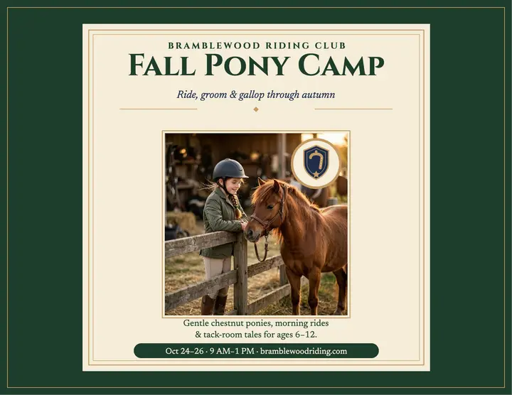 Bramblewood fall pony camp riding flyer template