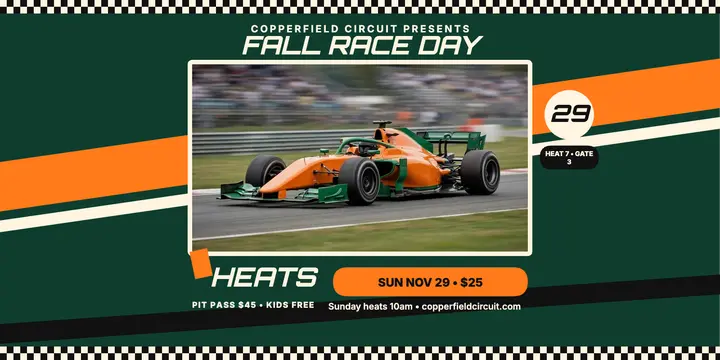Copperfield Circuit fall heats race post template