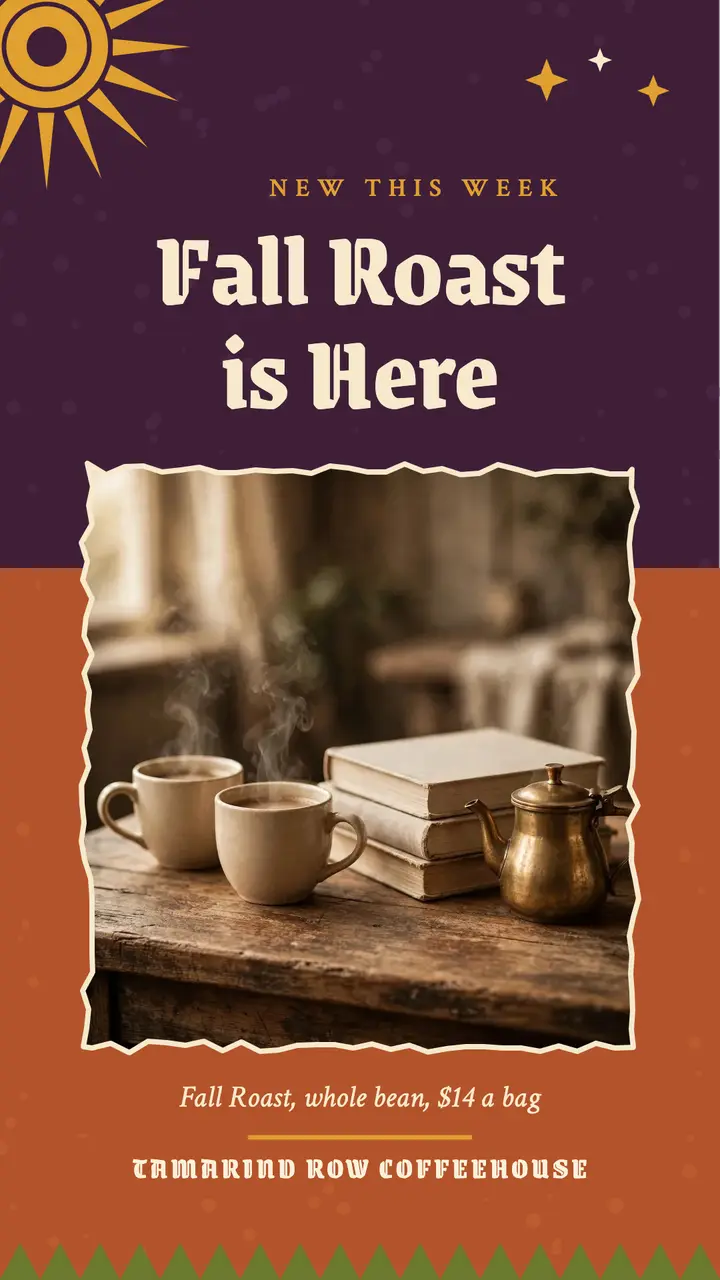 Tamarind Row fall roast story template