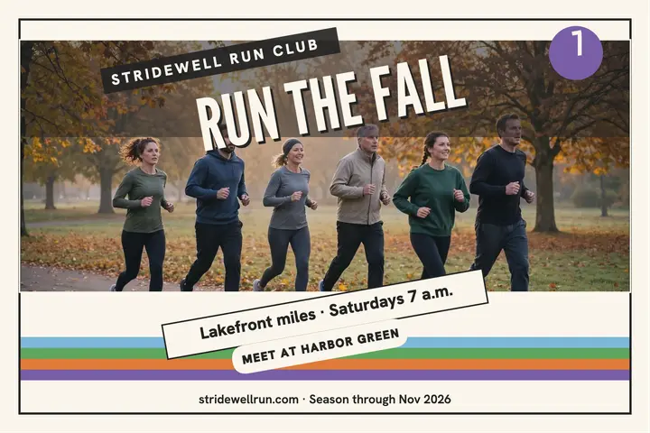 Stridewell fall run club postcard template