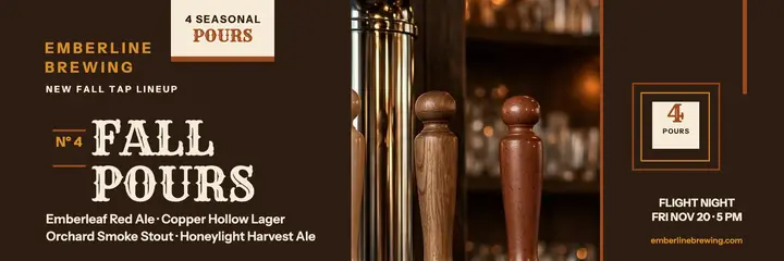 Emberline fall taps flight night header: fall beer tap lineup header template