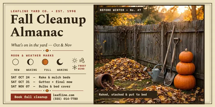 Leafline fall cleanup almanac post: fall cleanup post template