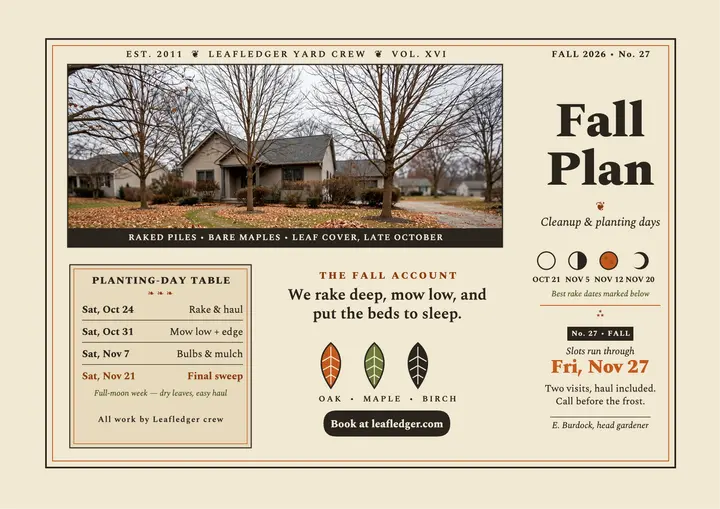 Leafledger fall yard plan almanac template