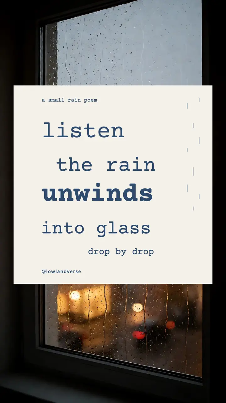 Falling rain concrete poem story template