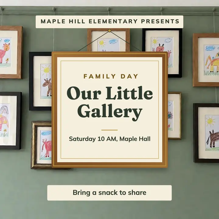 Maple Hall family art show post template
