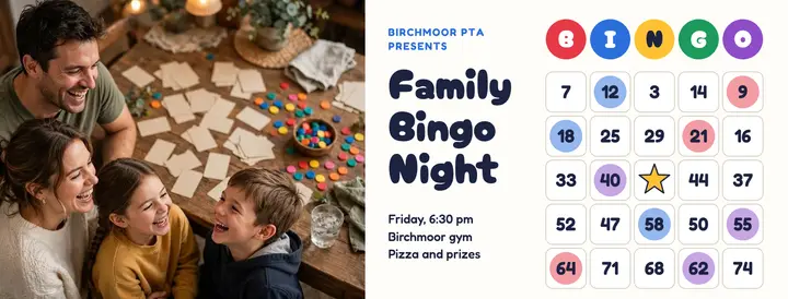 Family bingo night cover template