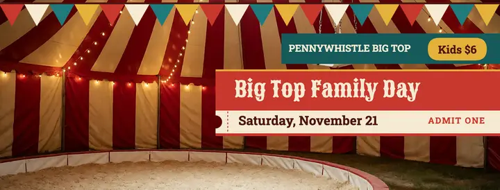 Pennywhistle Big Top family day cover template
