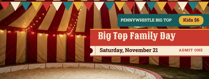 Pennywhistle Big Top family day cover: family circus day cover template