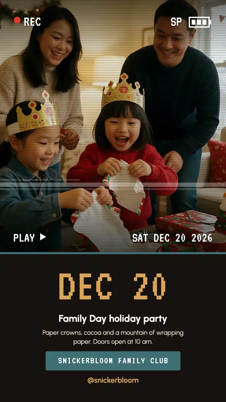 Family day camcorder story template