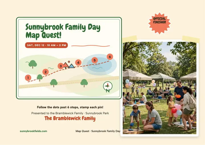 Sunnybrook Family Day Map Quest certificate template