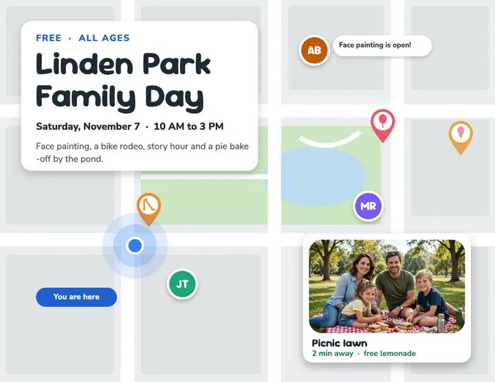 Linden Park Family Day map flyer template