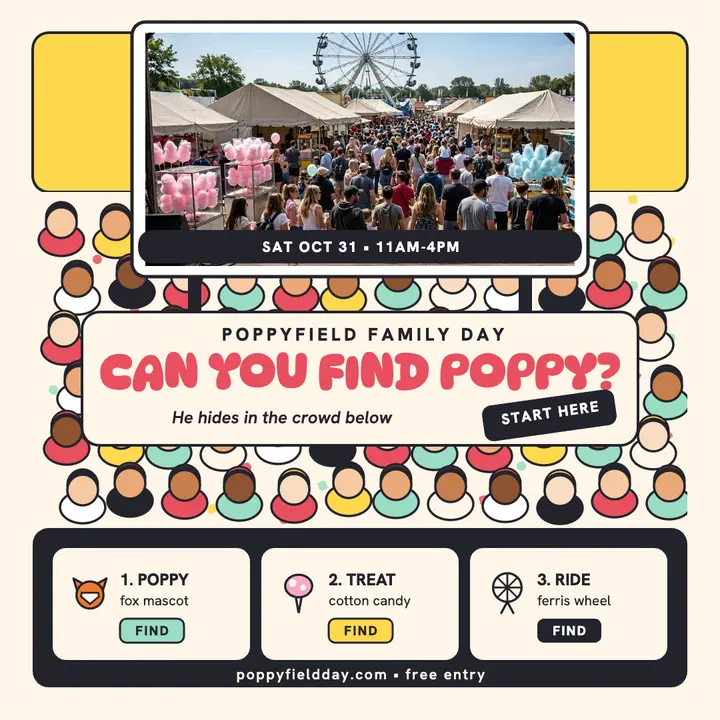 Poppyfield Family Day find Poppy post template
