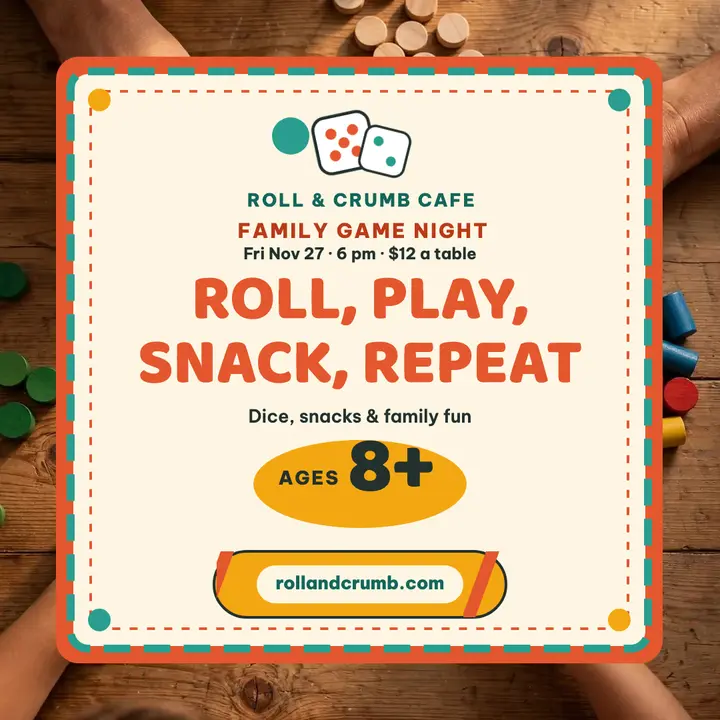 Roll and Crumb family game night post template