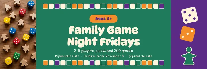 Pipsnuttle Cafe family game night X header template