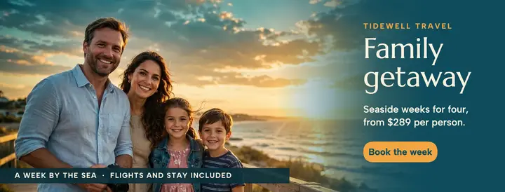 Tidewell family getaways cover: family travel facebook cover template