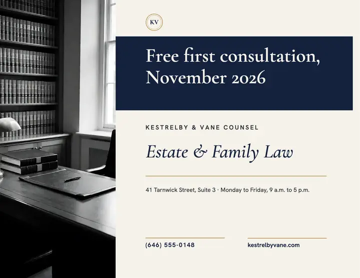 Kestrelby & Vane free consultation flyer template