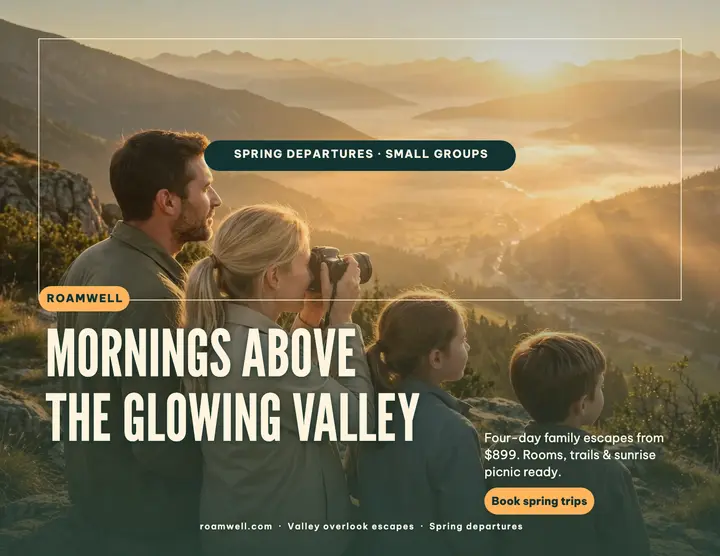 Roamwell family overlook vacation flyer template