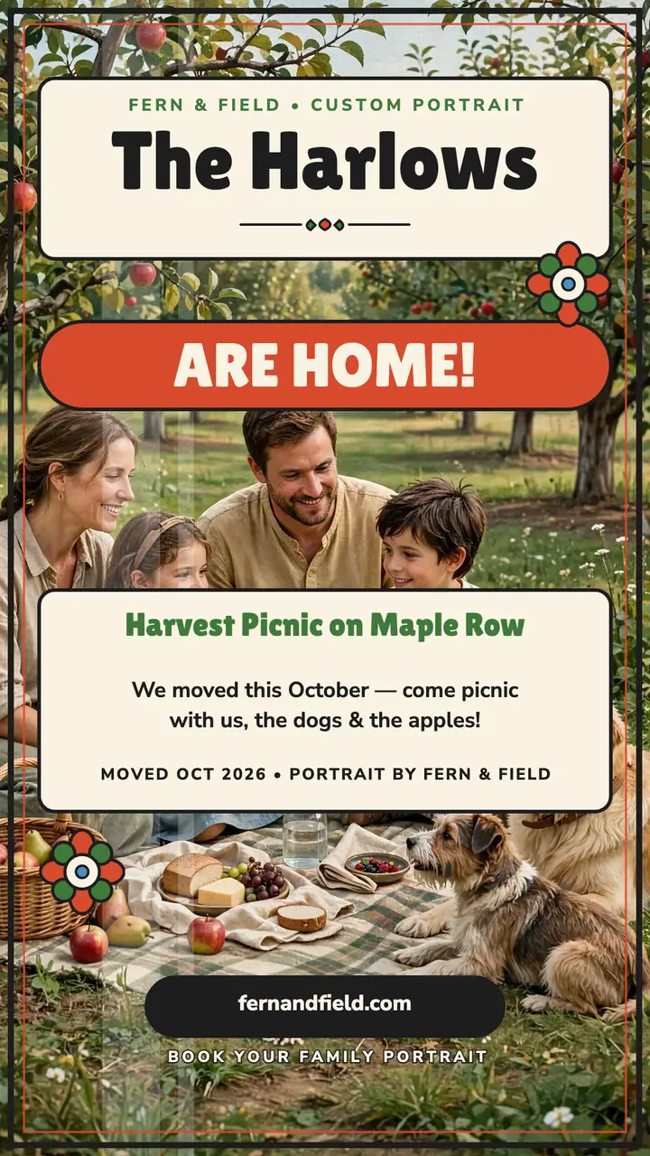 Harlows harvest picnic portrait story template