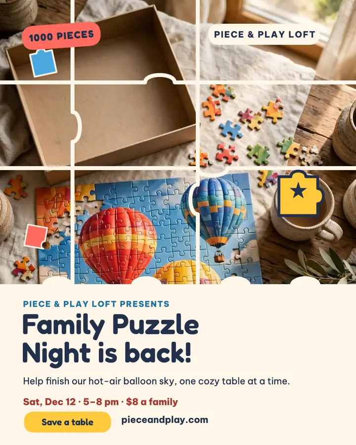 Piece and Play family puzzle night post template