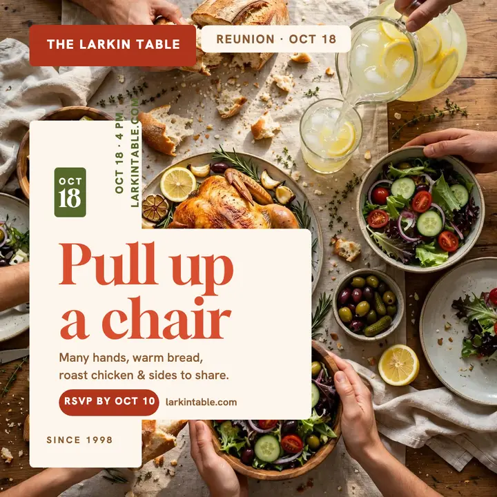 Larkin Table reunion dinner post template