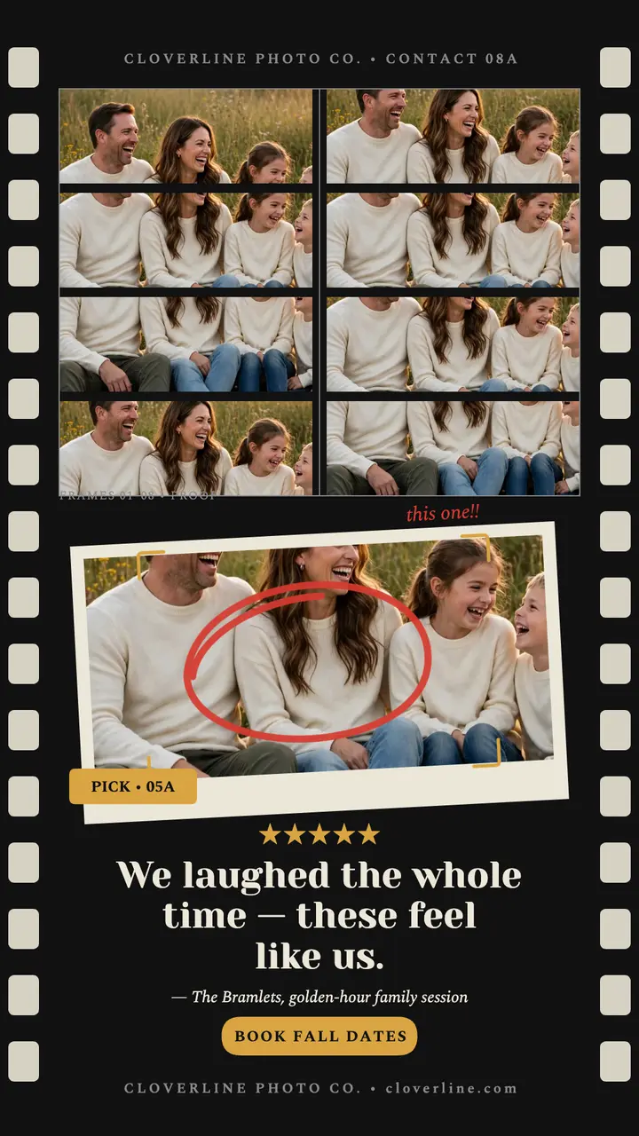 Bramlets family session review contact sheet template