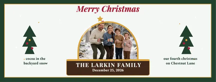 Larkin family snow globe holiday cover template
