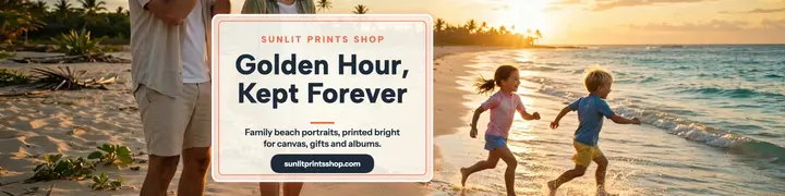 Sunlit Prints family trip panorama banner template