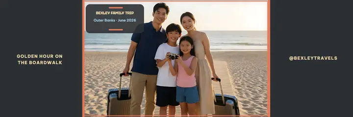 Bexley family beach trip header template