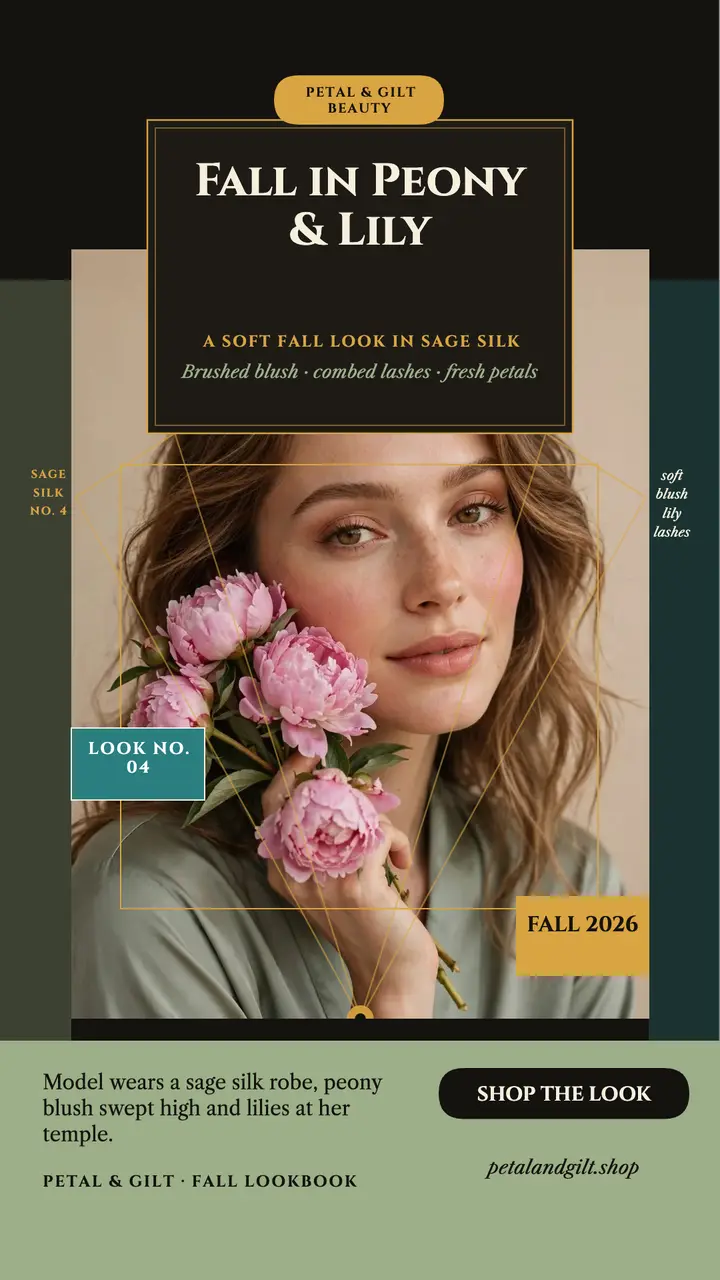 Petal and Gilt peony fall look story template