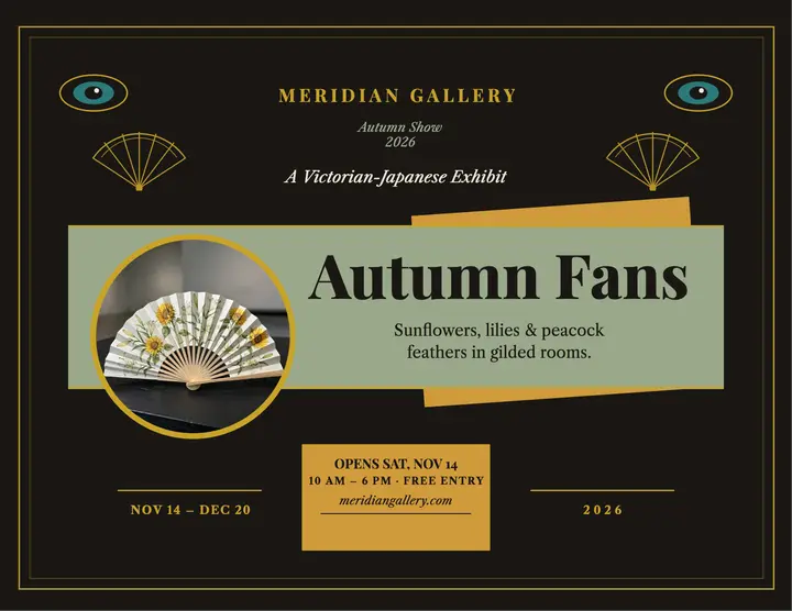 Meridian autumn fans exhibit flyer template