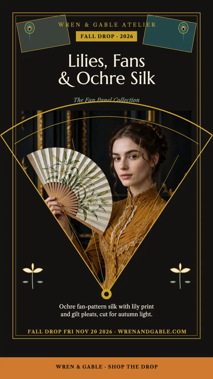 Wren and Gable fan panel fall drop story template