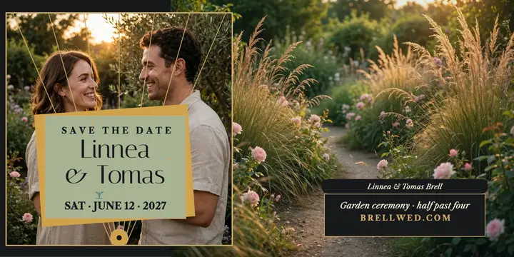 Brell save-the-date fan panels post: save the date post template
