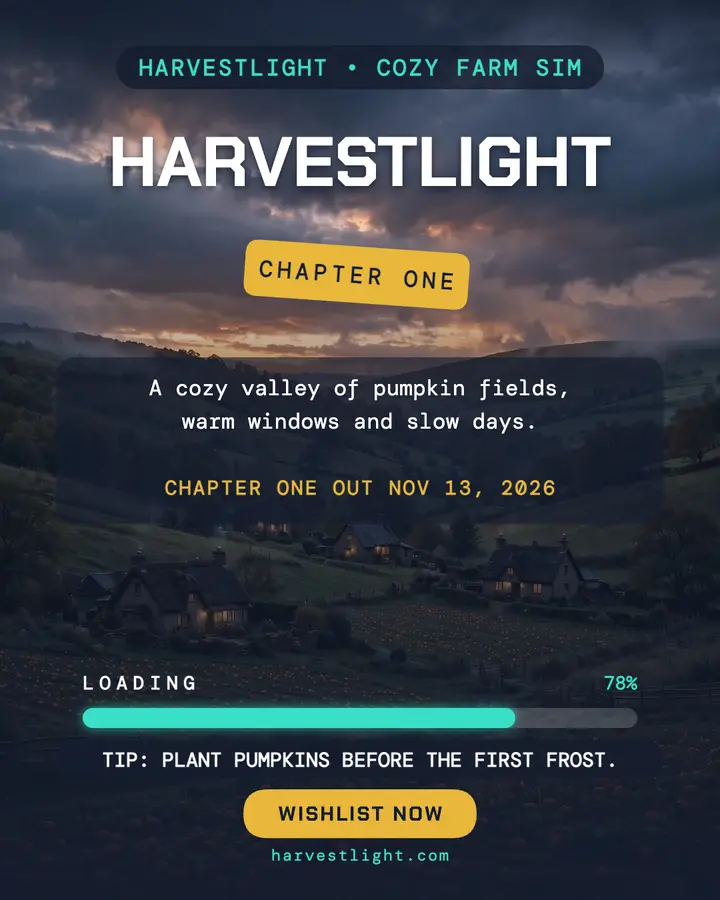 Harvestlight farm game loading post: farm game launch post template