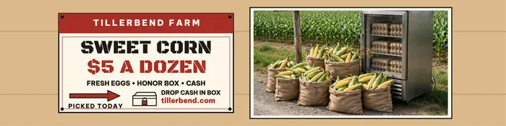 Tillerbend Farm sweet corn stand banner template