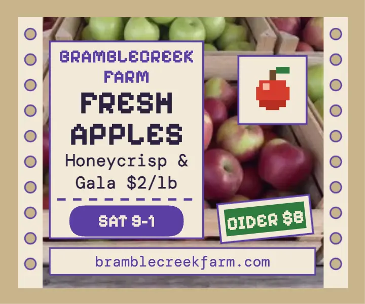Bramblecreek Farm apple price ad template