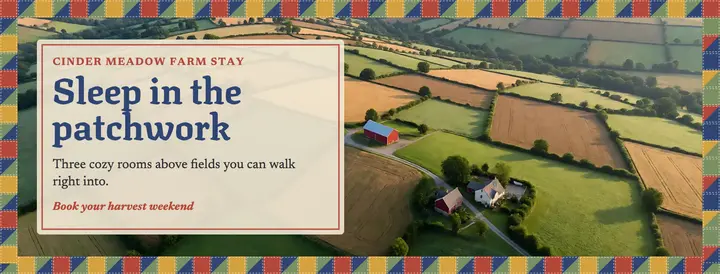 Cinder Meadow farm stay Facebook cover template