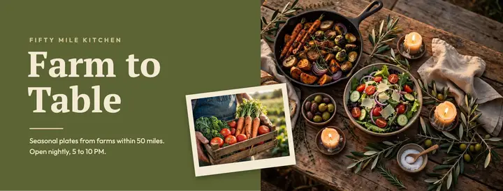 Farm to Table restaurant cover template