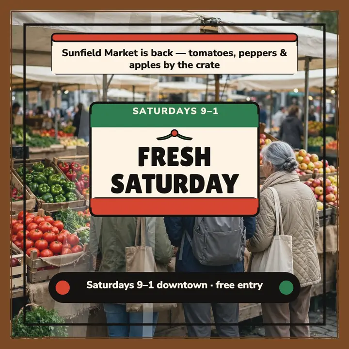 Sunfield Market Saturday post template