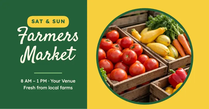 Weekend farmers market post template
