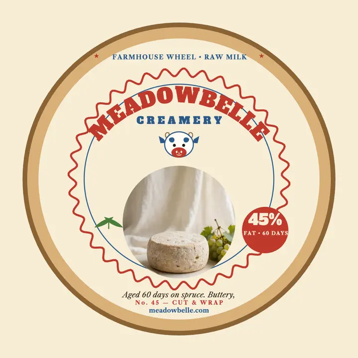 Meadowbelle farmhouse cheese label template
