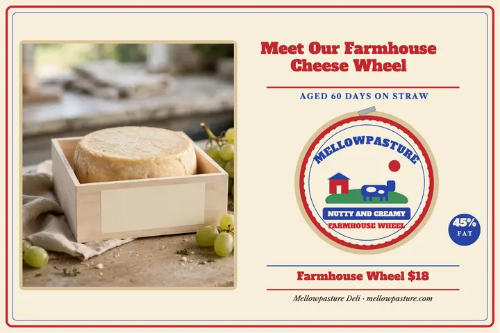 Mellowpasture farmhouse wheel postcard template