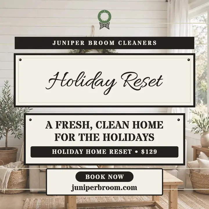 Juniper Broom holiday cleaner farmhouse post template