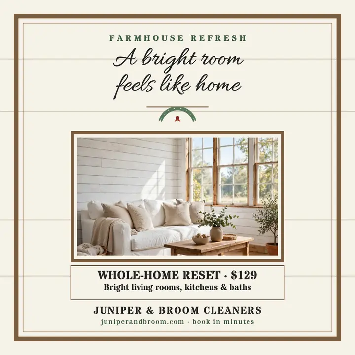 Juniper and Broom farmhouse cleaner post template