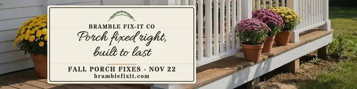 Bramble Fix-It farmhouse porch banner template