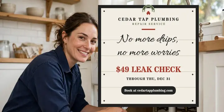 Cedar Tap farmhouse plumber promo template