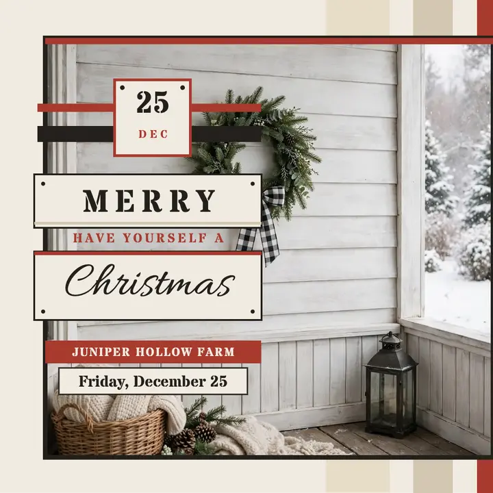 Juniper Hollow farmhouse Christmas sign template
