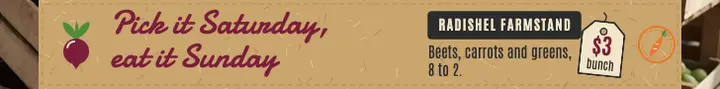 Radishel Farmstand weekend produce leaderboard ad template